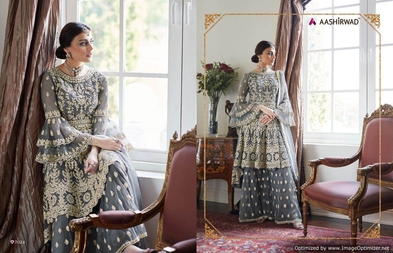 Aashirwad By Premium Sharara Designer Butterfly Net Salwar Suits