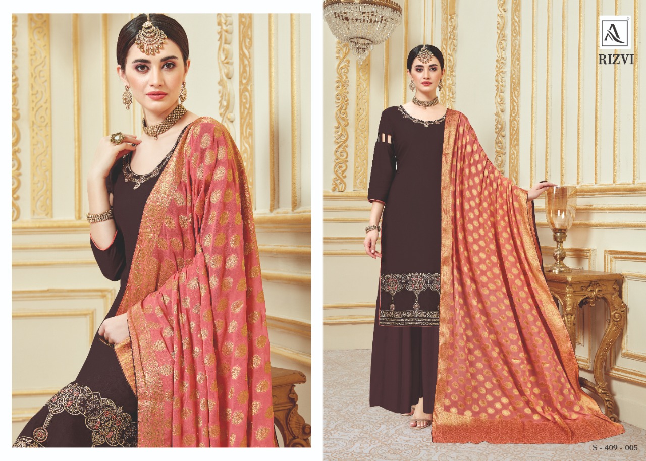 Alok Present Rizvi Party Wear Dress Material Catalogue