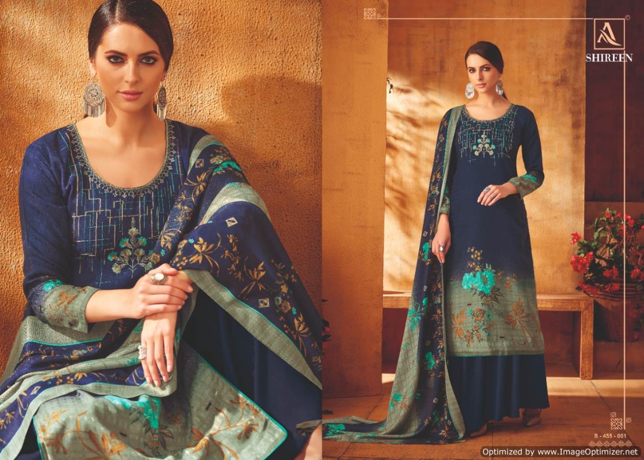 Alok  Present  Shireen Pure Pashmina Designer Dress Material