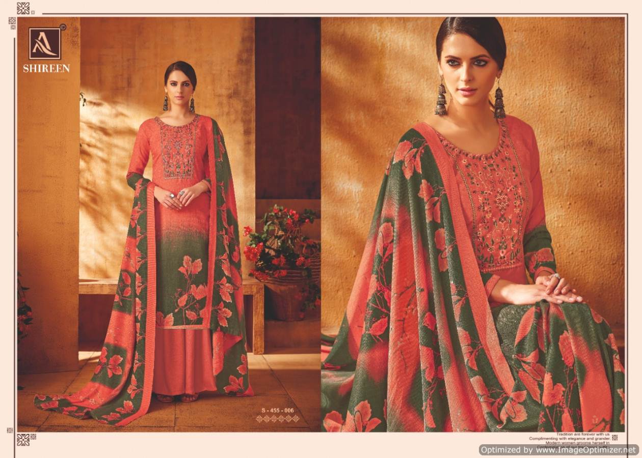 Alok  Present  Shireen Pure Pashmina Designer Dress Material