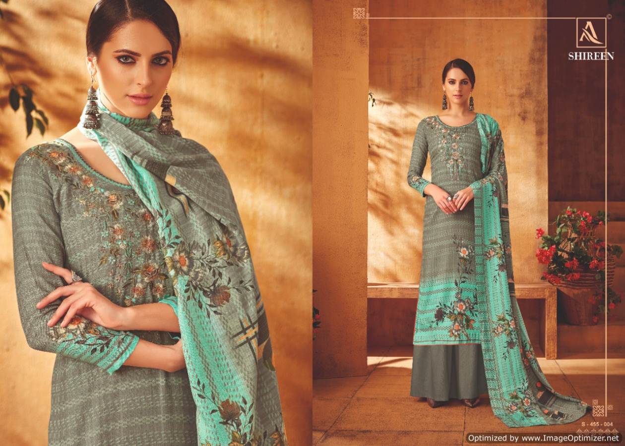 Alok  Present  Shireen Pure Pashmina Designer Dress Material