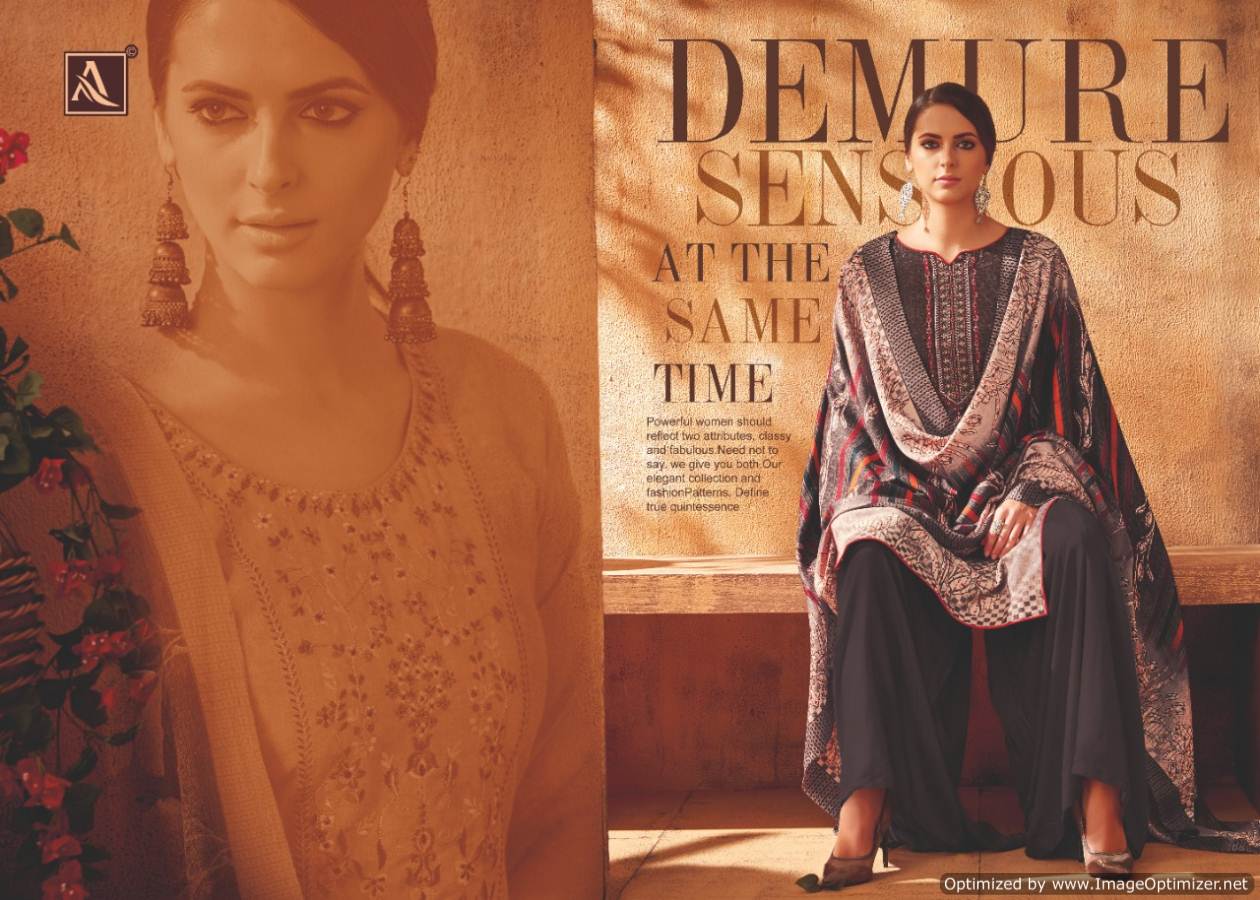 Alok  Present  Shireen Pure Pashmina Designer Dress Material