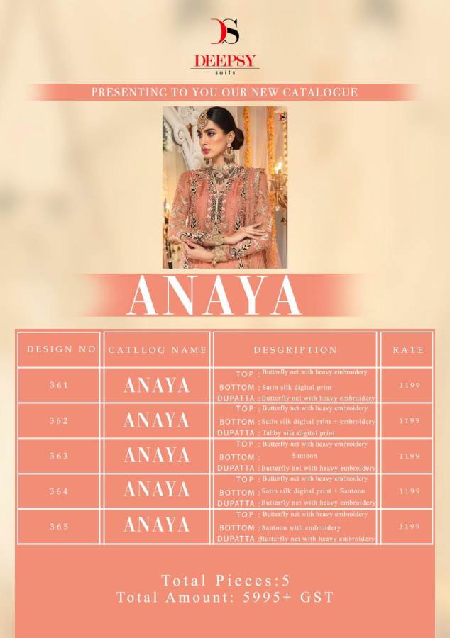 Deepsy By Anaya Designer Pakistani Suits Collection