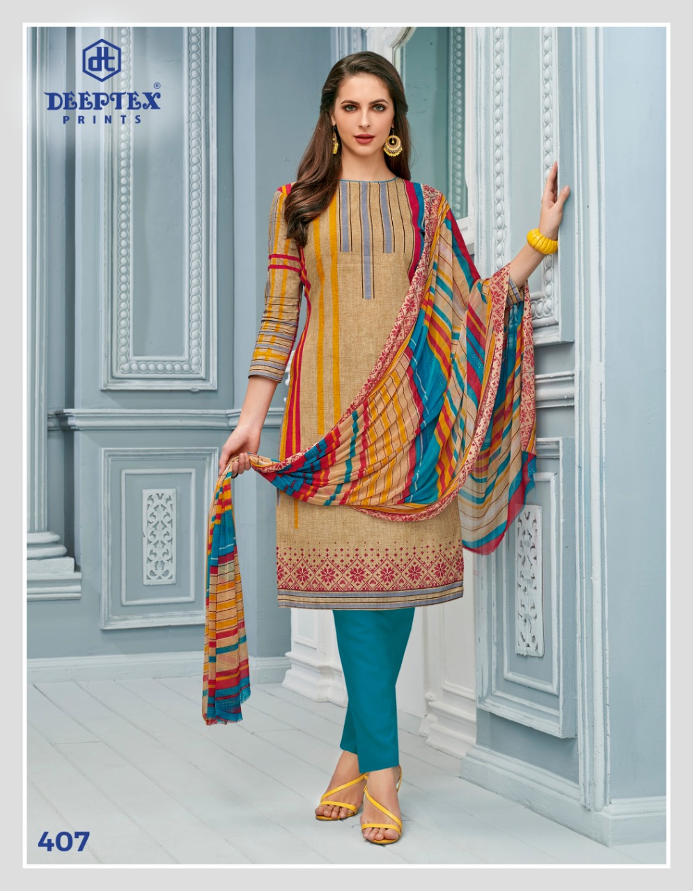 Deeptex Presents Moon Light 4 Pure Lawn Cotton Printed Dress Material