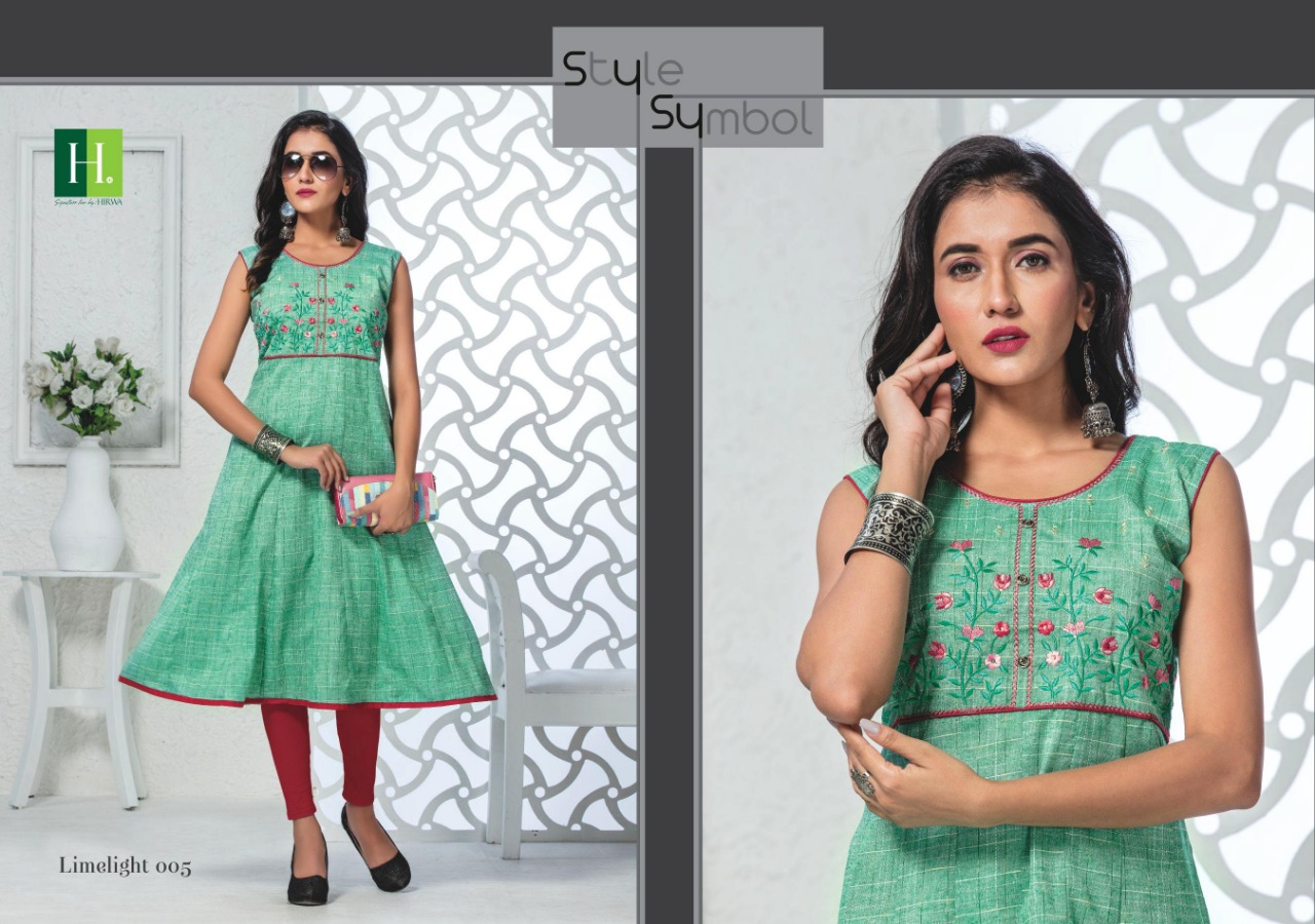 Hirwa Present  Limelight Anarkali Style Short Kurtis Catalogue