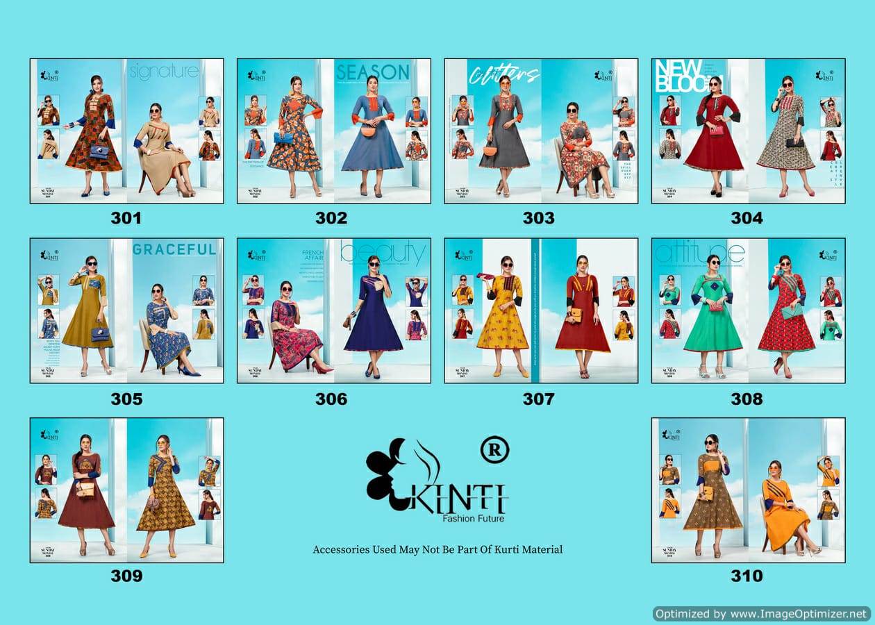 Kinti  By Sunday Monday Vol 3 Collection. 2 In 1 Kurti