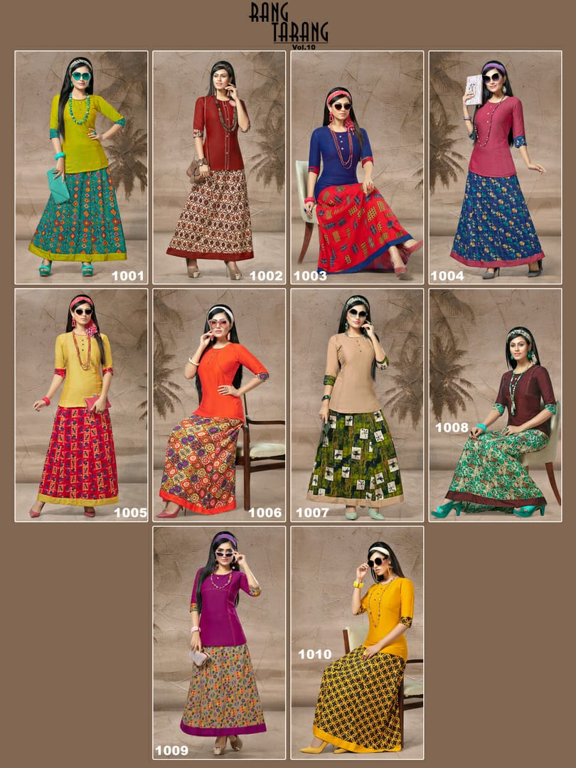 Kinti Present Rang Tarang Vol 10 Skirt And Top Catalogue