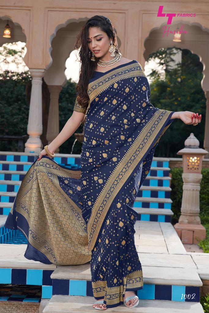 Lt By  Harika Silk Designer Heavy Look Sarees Catalogue
