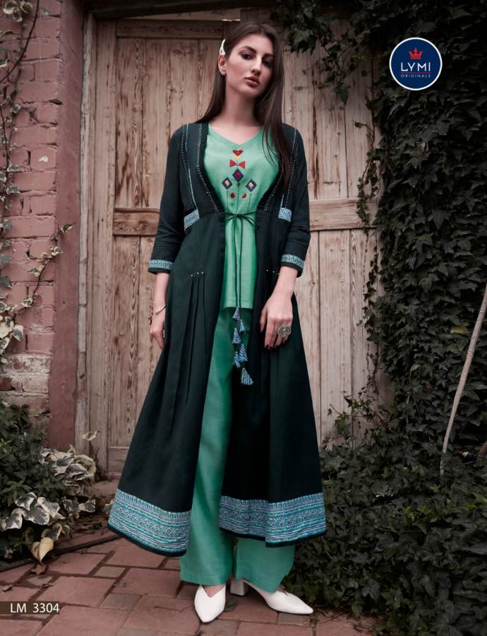 Lymi Present Genesis Heavy Rayon Shrug Style Kurti With Bottom
