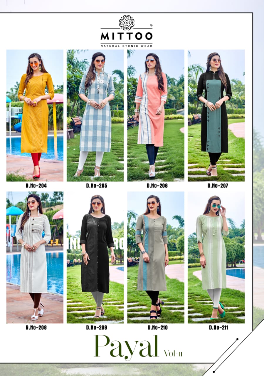 Mittoo Present Payal Vol 11 Designers Kurtis Catalogue