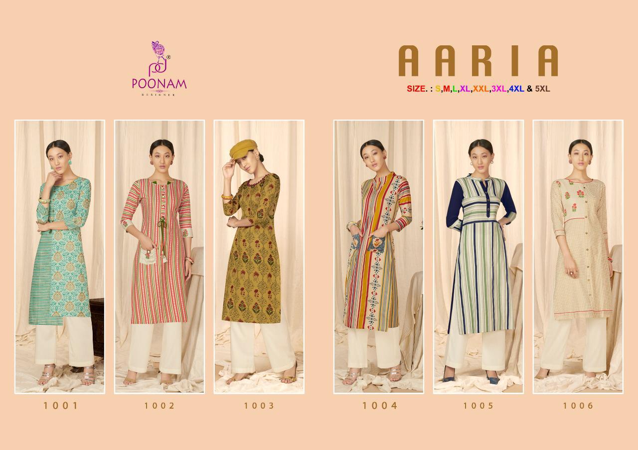 Poonam Present Aaria Casual Wear Kurtis Catalogue