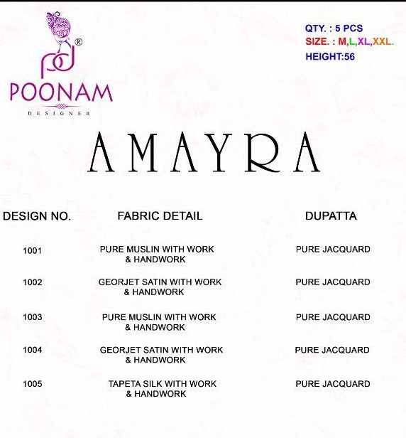 Poonam Present Amayra Heavy Look Kurtis Catalogue