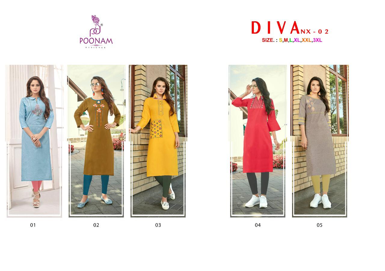 Poonam Present Diva Nx Vol-2 Kurtis Catalogue