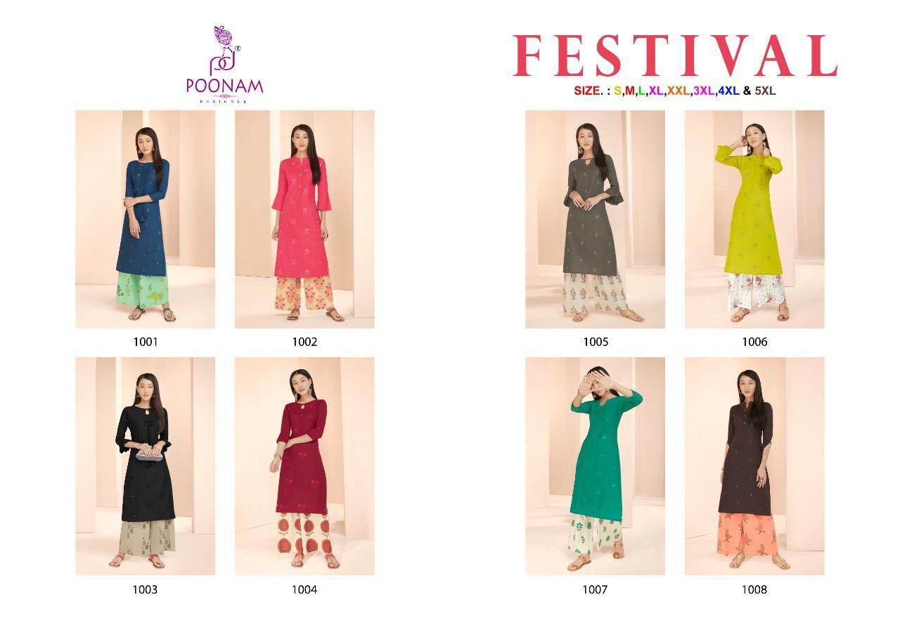 Poonam Present Festival Casual Wear Kurtis Catalogue