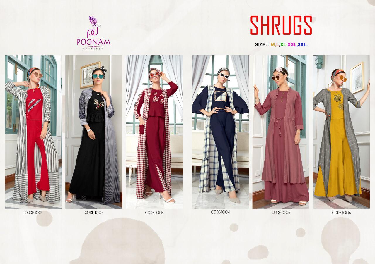 Poonam Present Shrugs Types Kurtis Catalogue
