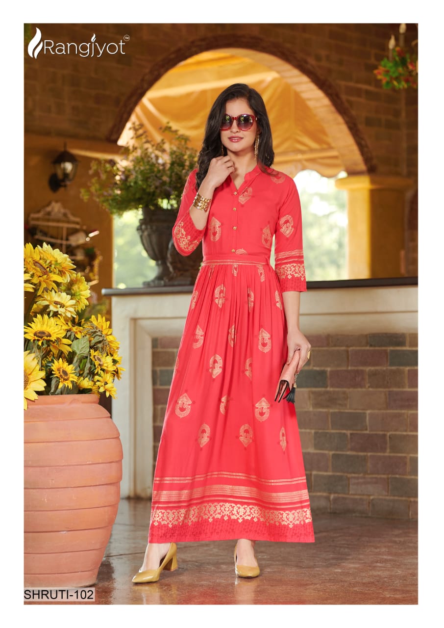 Rangjyot Present Shruti Vol 1 Party Wear Long Gown Collection.
