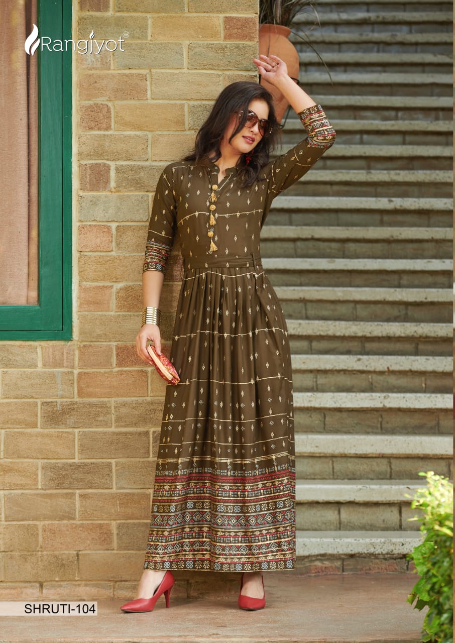 Rangjyot Present Shruti Vol 1 Party Wear Long Gown Collection.