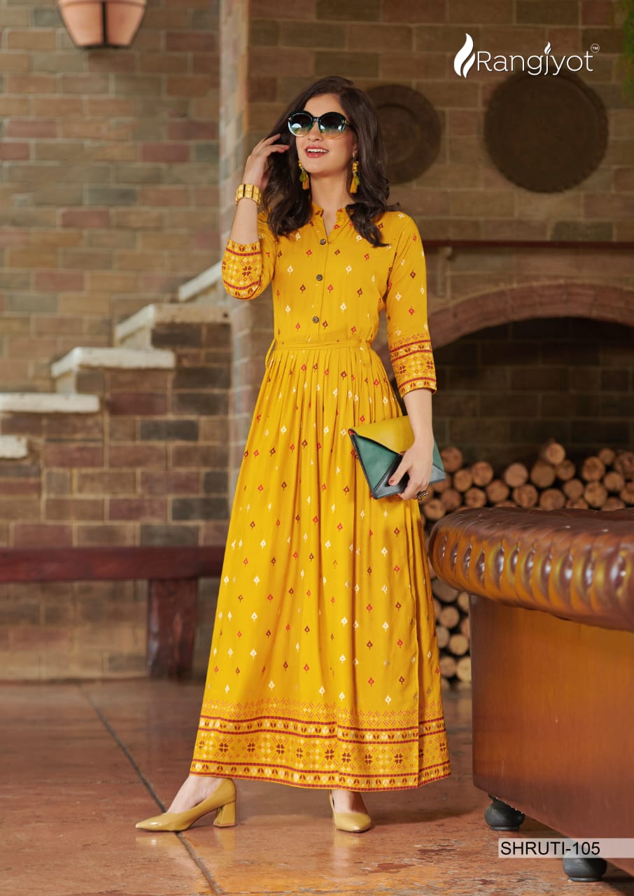 Rangjyot Present Shruti Vol 1 Party Wear Long Gown Collection.