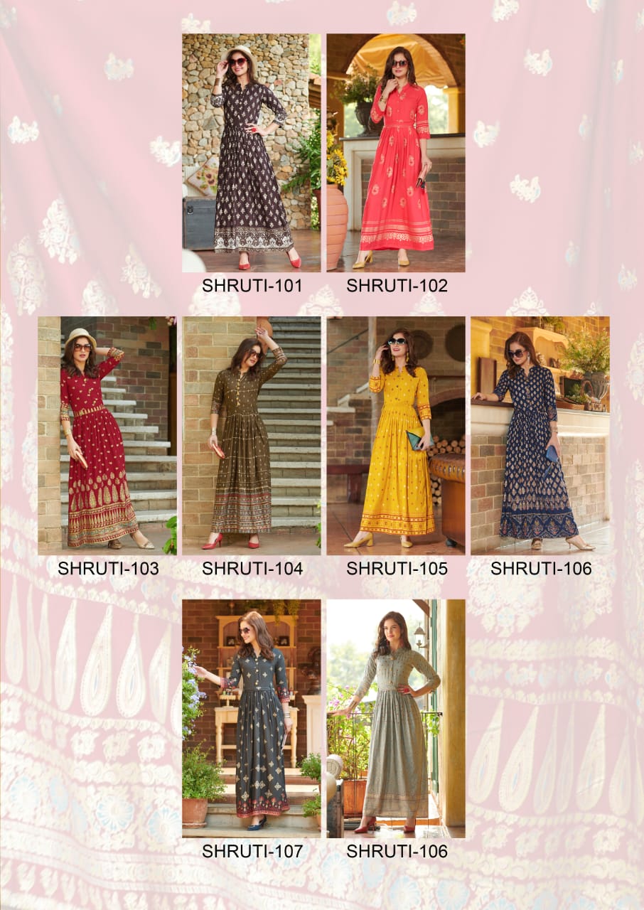 Rangjyot Present Shruti Vol 1 Party Wear Long Gown Collection.