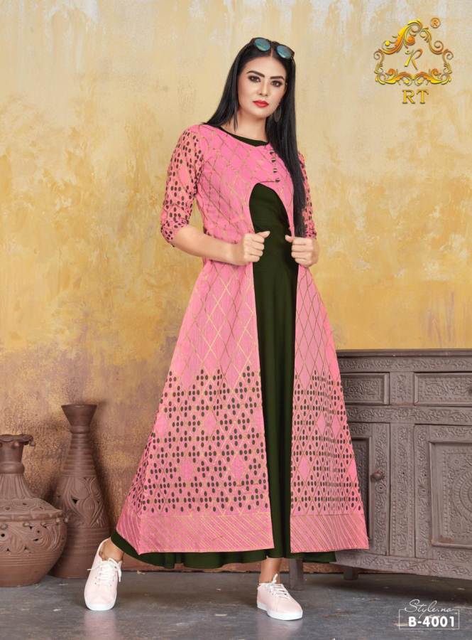 Rt  By Glitter Designer Kurti With Shrug And Bottom Concept Collection