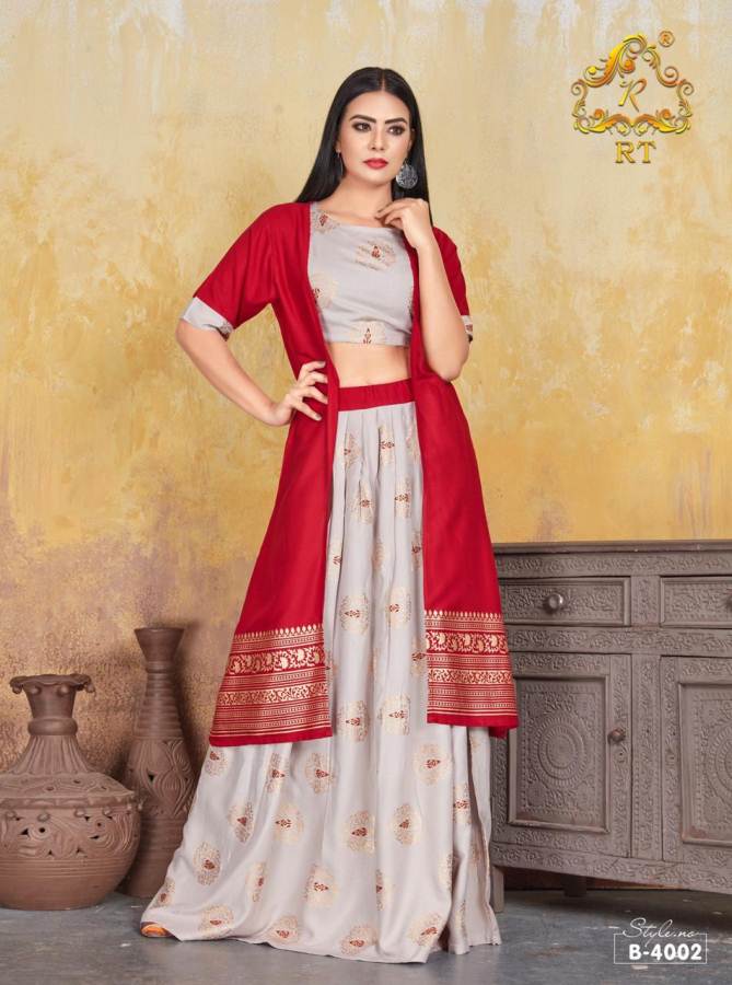 Rt  By Glitter Designer Kurti With Shrug And Bottom Concept Collection