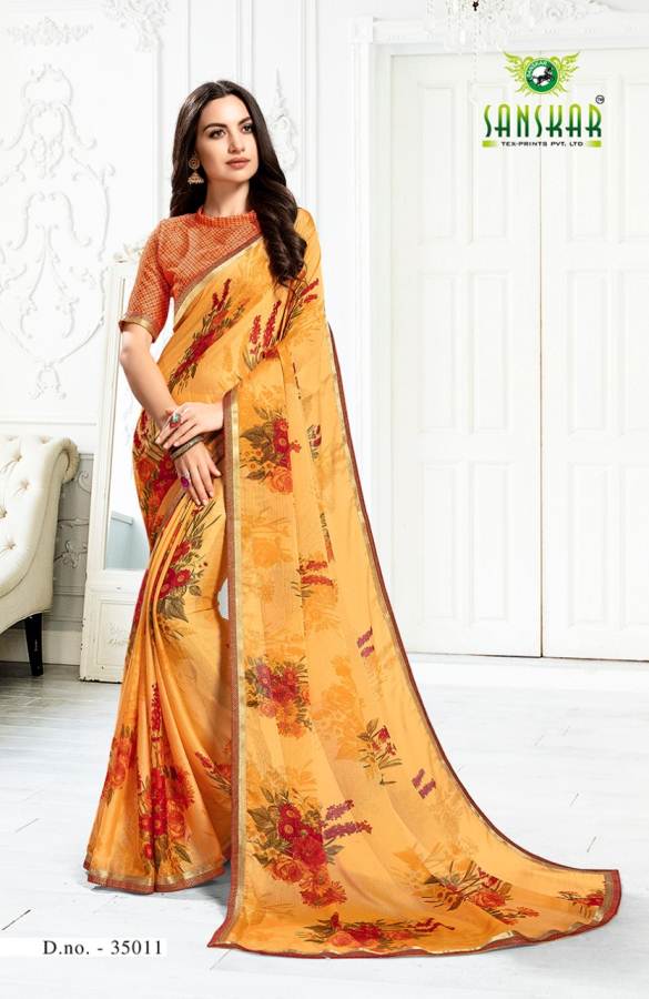 Sanskar By Khyati 3% Discount Printed Silk Sarees Catalogue
