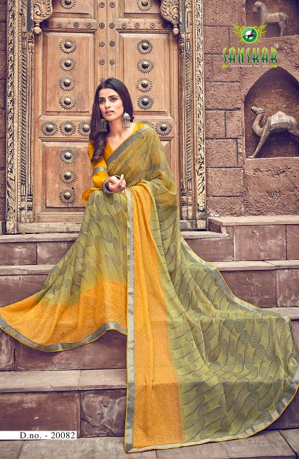 Sanskar  By Nynan  Vol 5 Running Wear Georgette Worked Saree