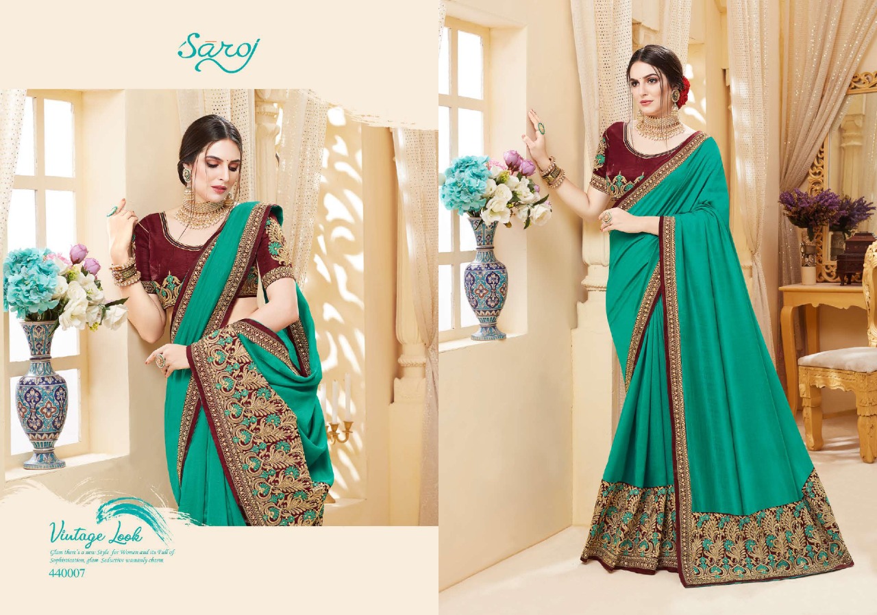 Saroj Present Swayamvar Heavy Wedding Wear Sarees Catalogue.