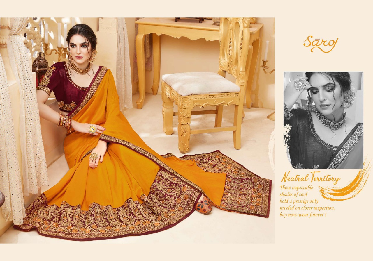 Saroj Present Swayamvar Heavy Wedding Wear Sarees Catalogue.
