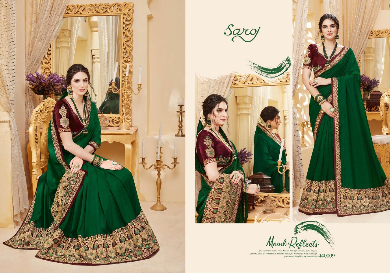 Saroj Present Swayamvar Heavy Wedding Wear Sarees Catalogue.