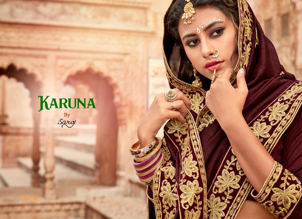 Saroj Present Karuna Traditional Wear Sarees Catalogue