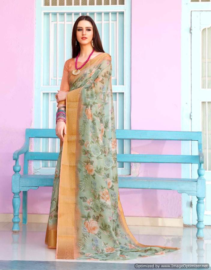 Shangrila  Present Kadambari Linen 2 Designer Digital Printed Linen Saree