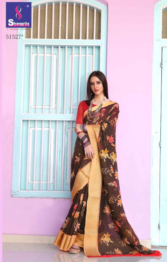 Shangrila  Present Kadambari Linen 2 Designer Digital Printed Linen Saree