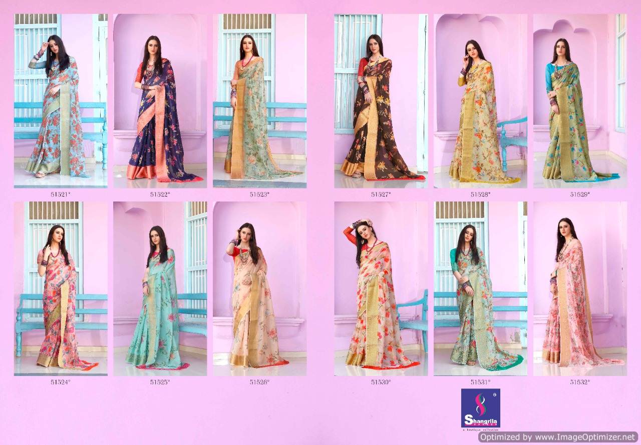 Shangrila  Present Kadambari Linen 2 Designer Digital Printed Linen Saree