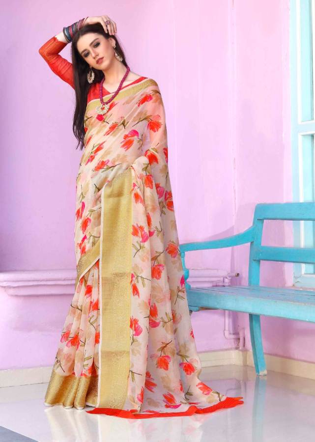 Shangrila  Present Kadambari Linen 2 Designer Digital Printed Linen Saree