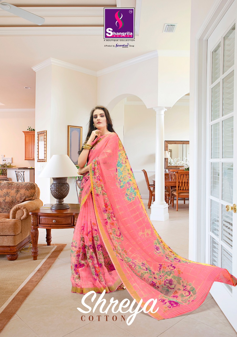 Shangrila Present Shreya Cotton Sarees Catalogue
