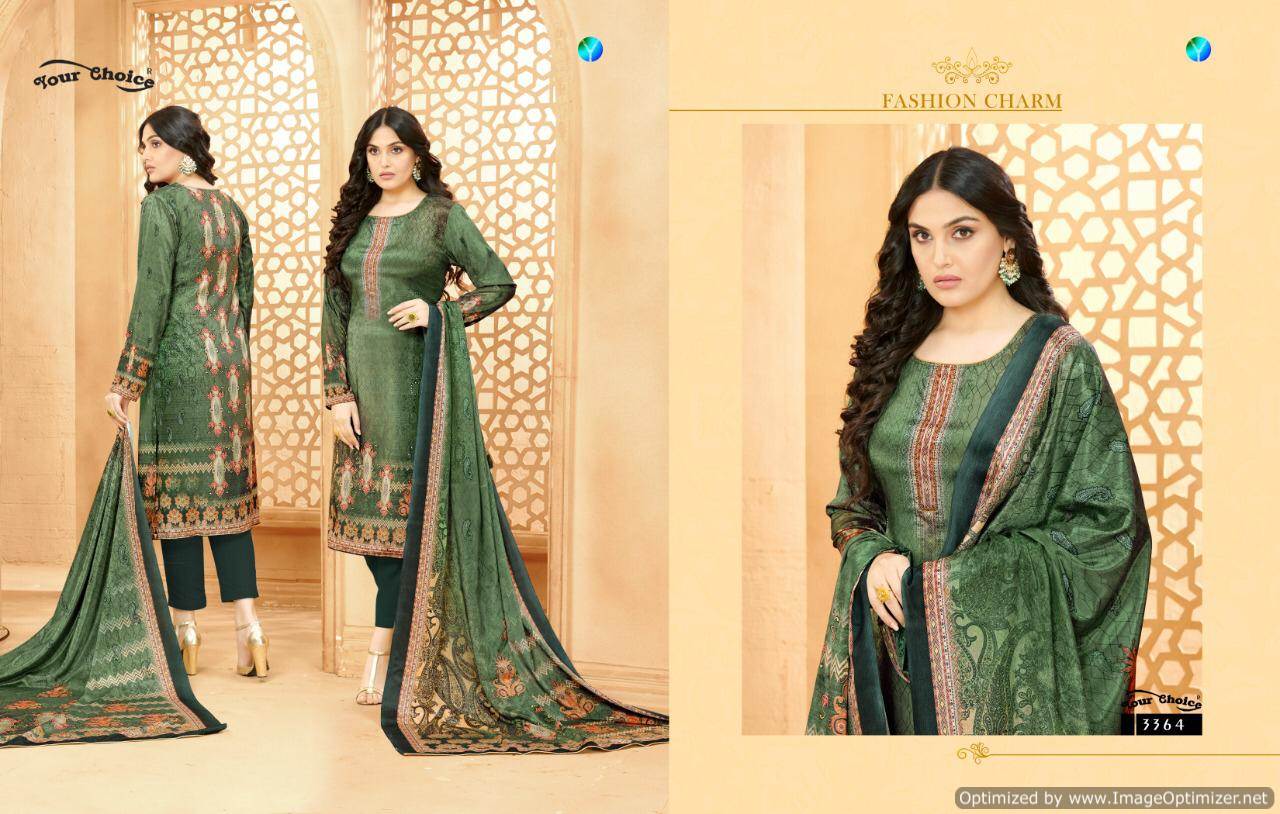 Y.c Presents Evergreen Silk Crape Digital Printed Dress Material