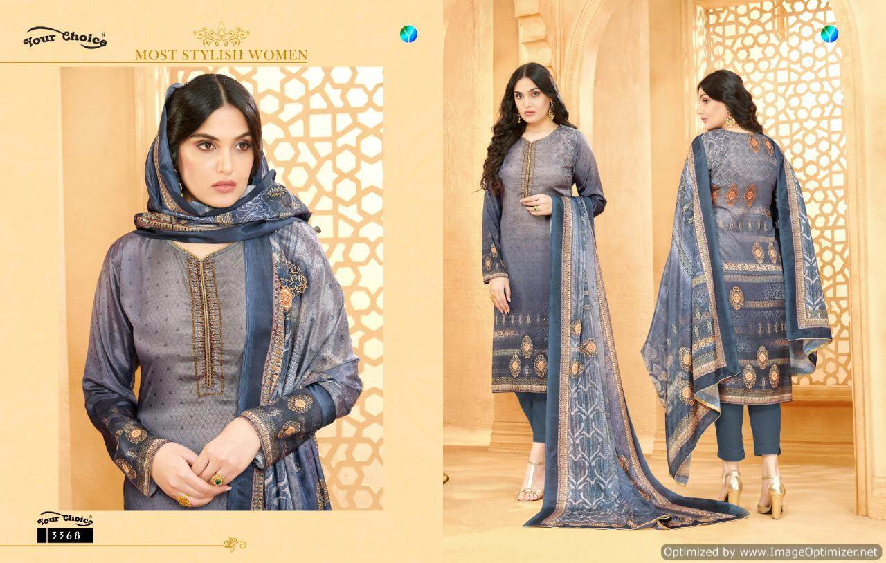 Y.c Presents Evergreen Silk Crape Digital Printed Dress Material
