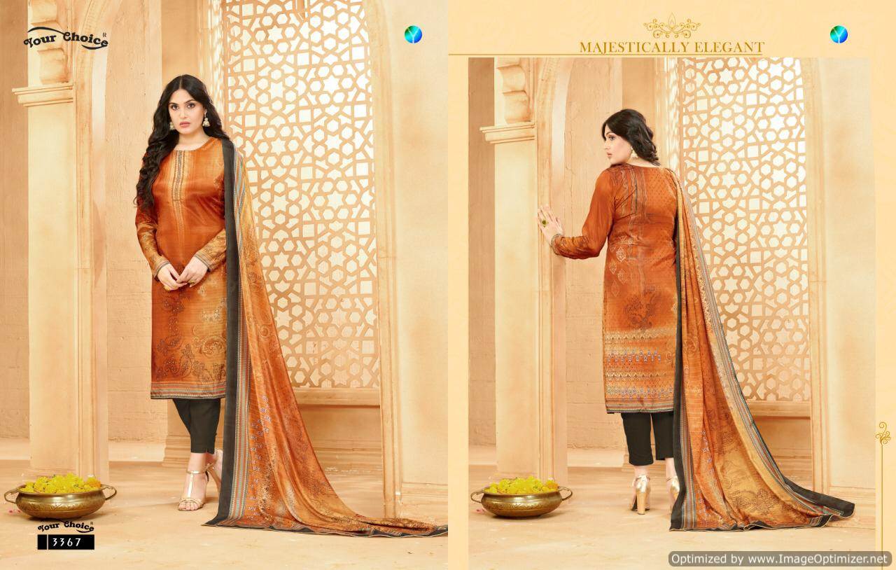 Y.c Presents Evergreen Silk Crape Digital Printed Dress Material