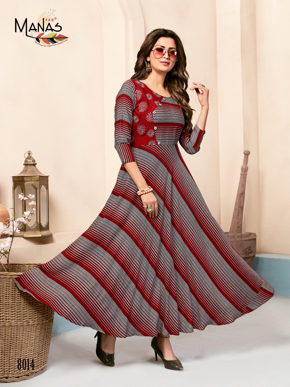 Manas Presents Classic Vol 2 Long Gown Types Kurtis Catalogue