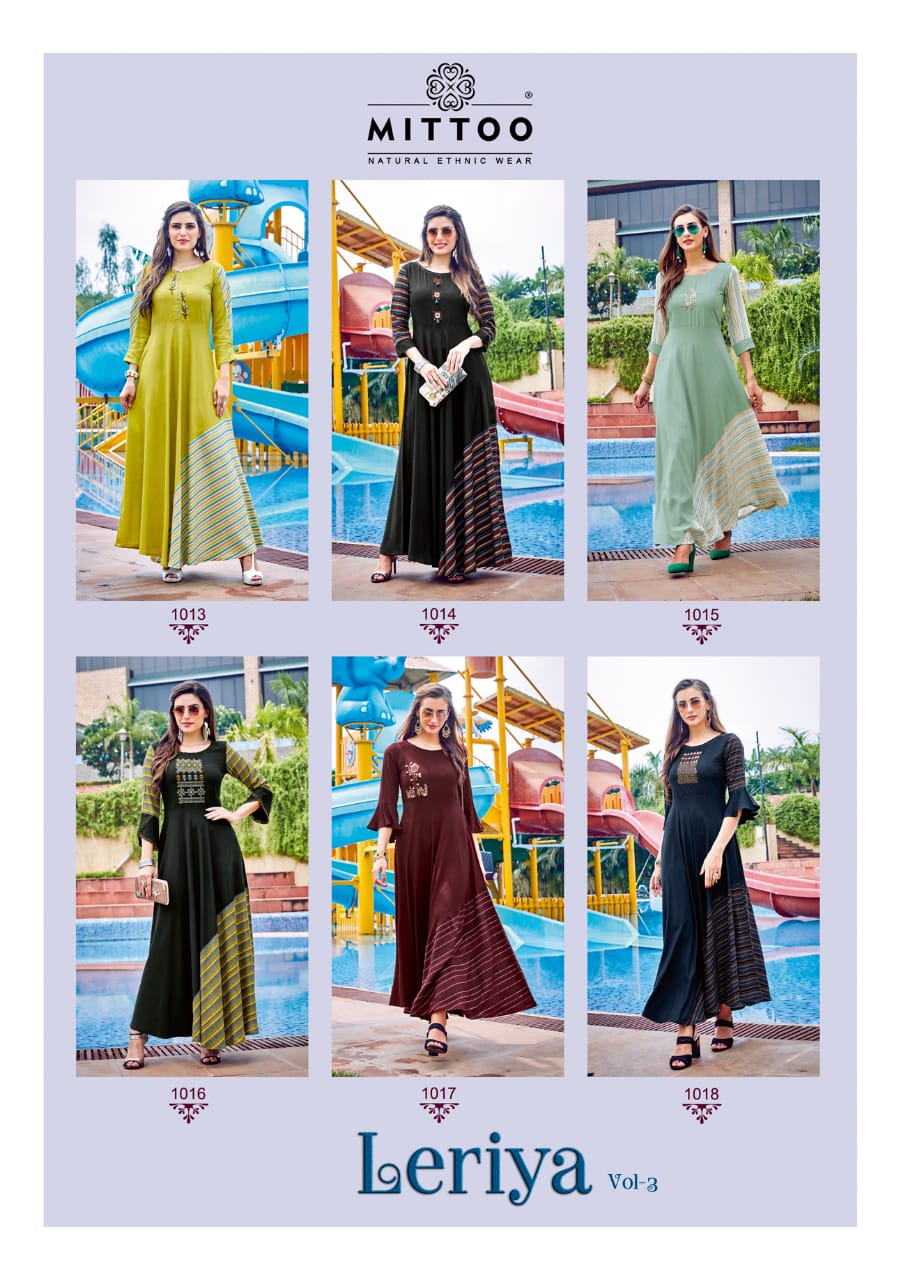 Mittoo Present Leriya Vol 3 Designers Kurtis Catalogue.