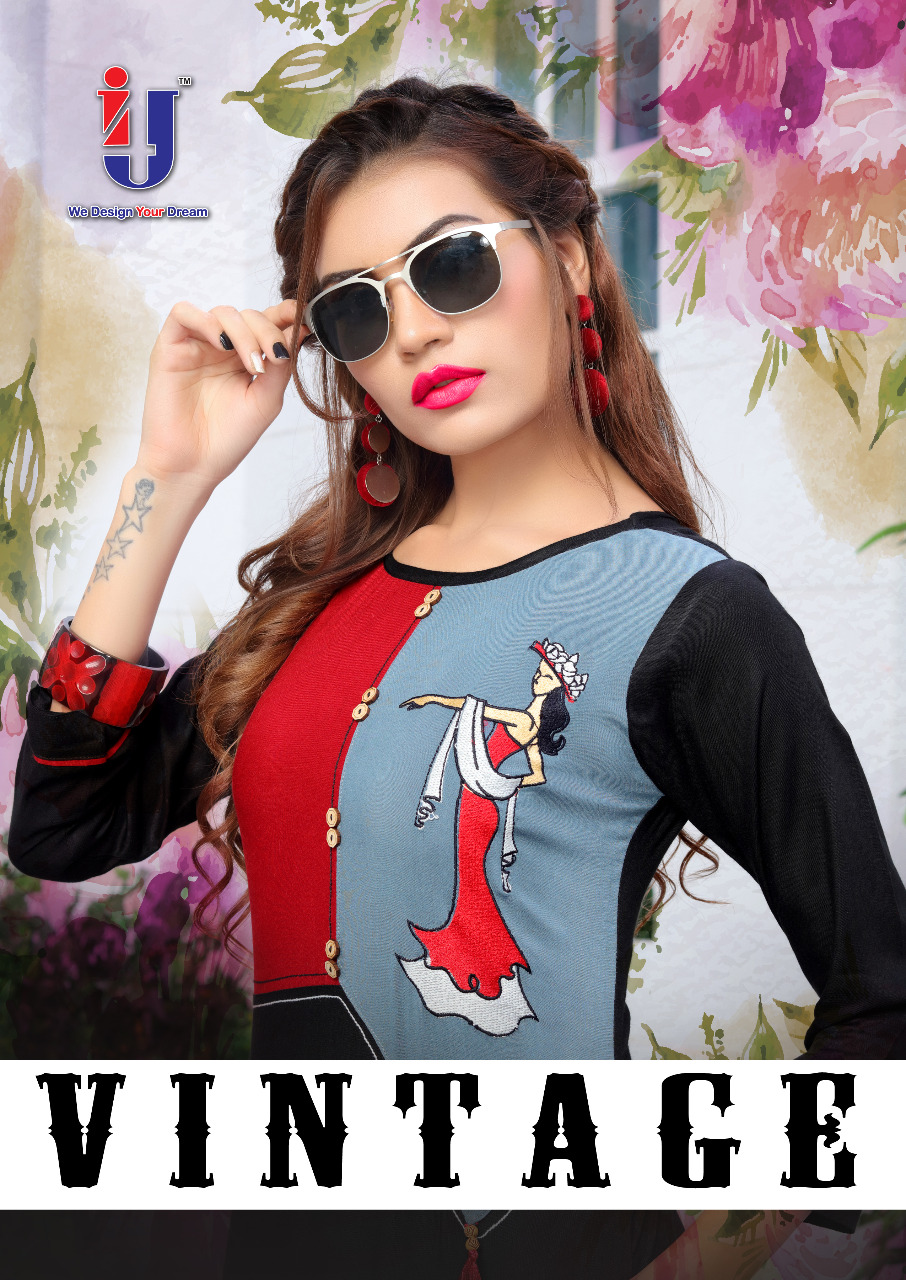 I4u Present Vintage Casual Wear Cut Style Kurtis Catalogue