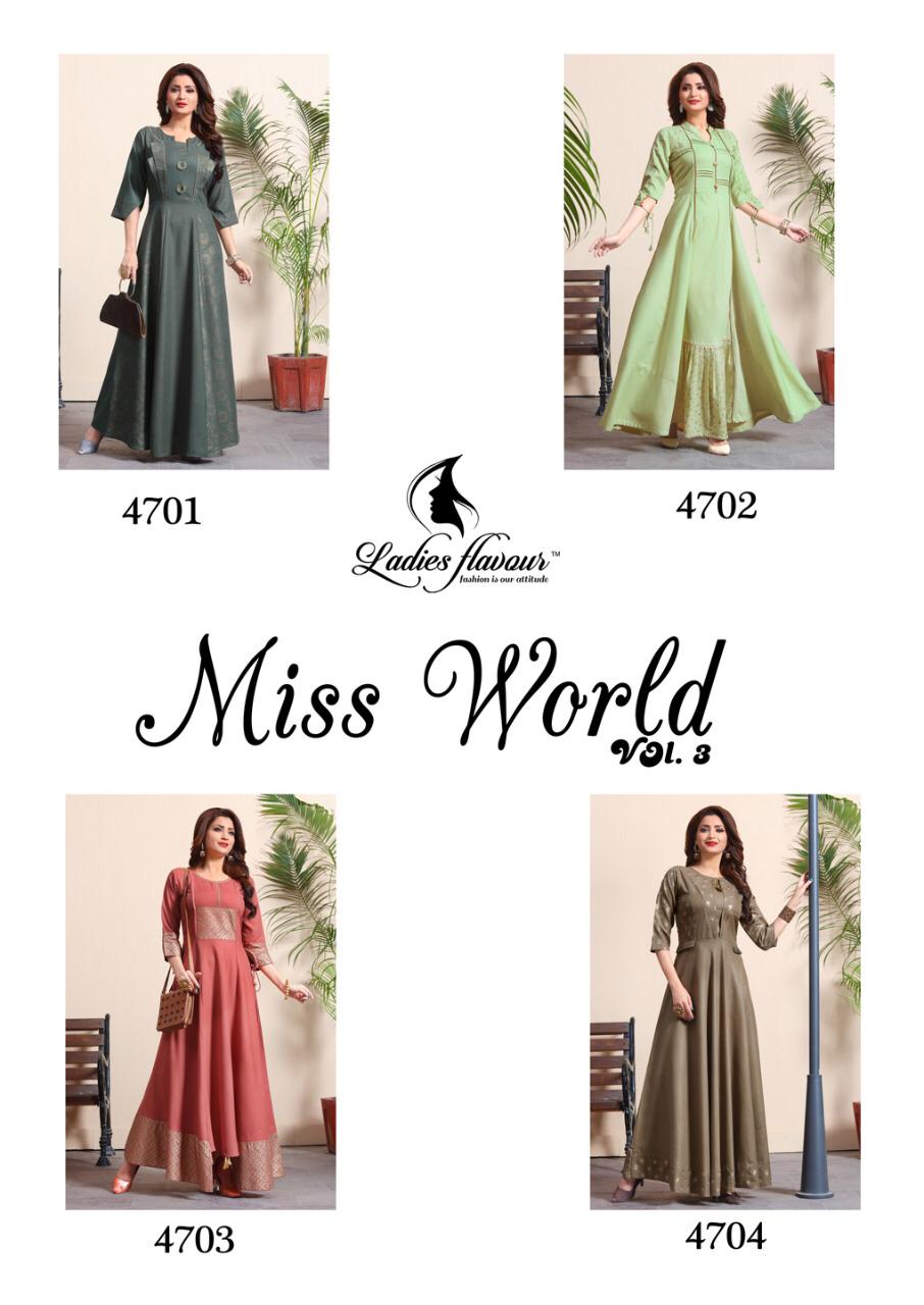 Ladies Flower Launch Miss World 3 Catalogue In Gown Style