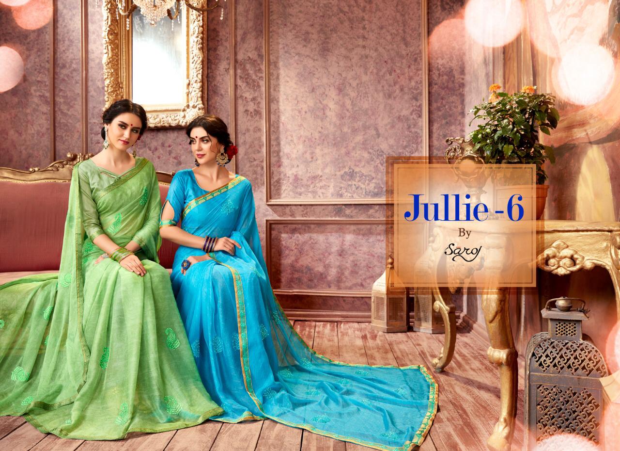 Saroj Present Julie Vol 6 Heavy Designer Sarees Catalogue