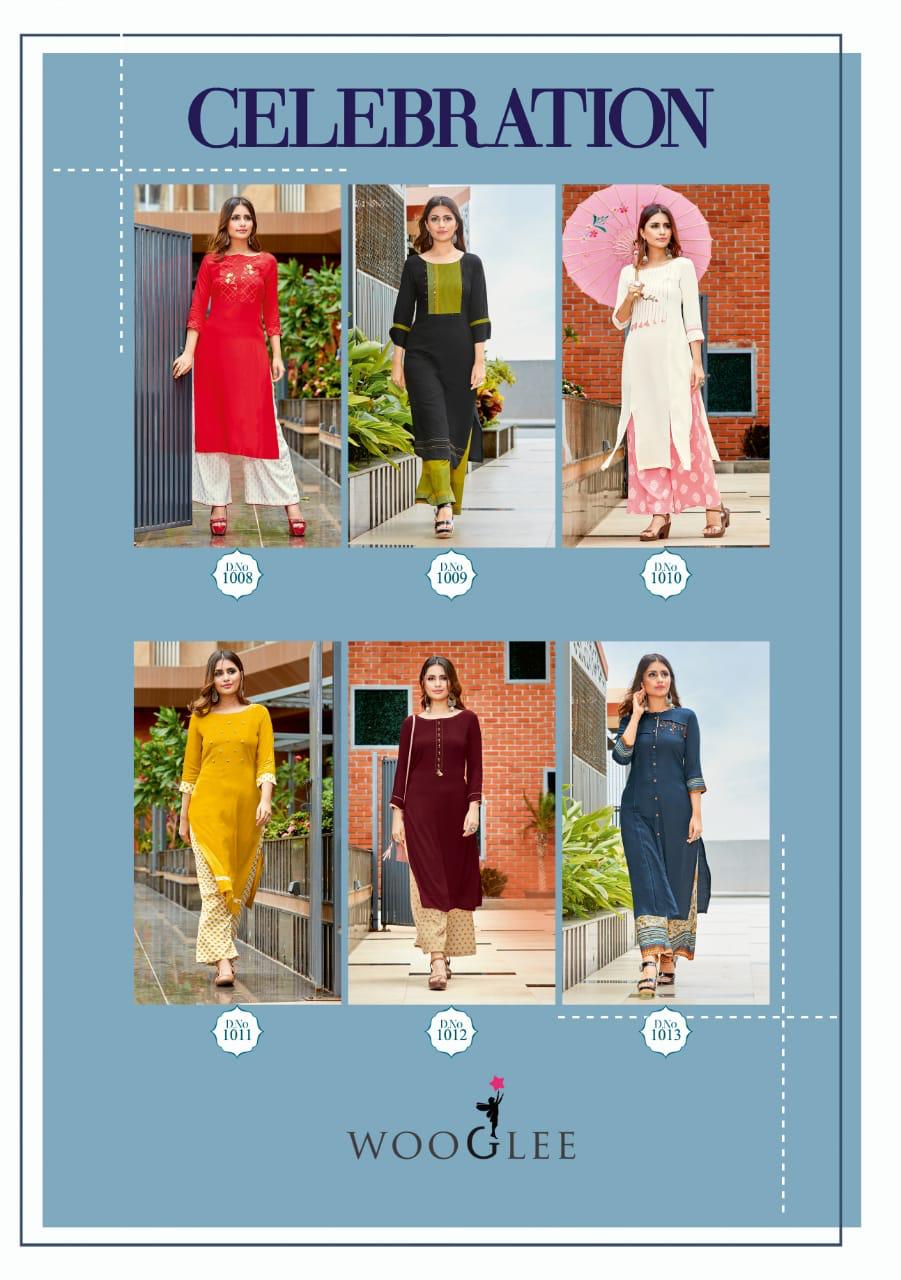 Wooglee Fashion  Present Celebration Kurtis With Plazzo Collection