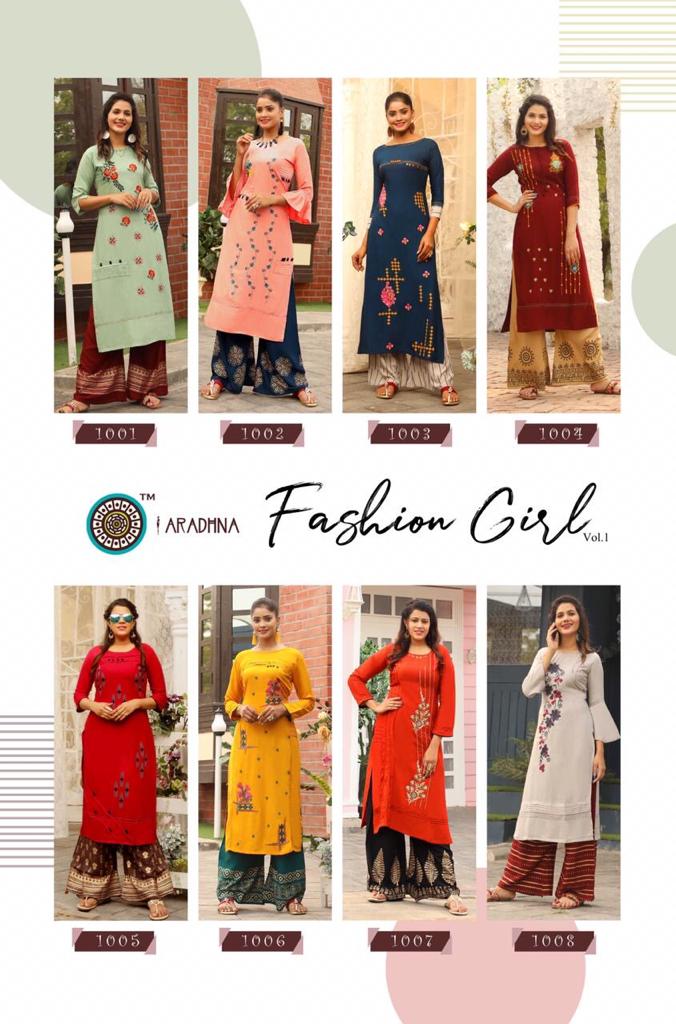 Aradhna Present Fashion Girl Vol 1 Kurtis Catalogue