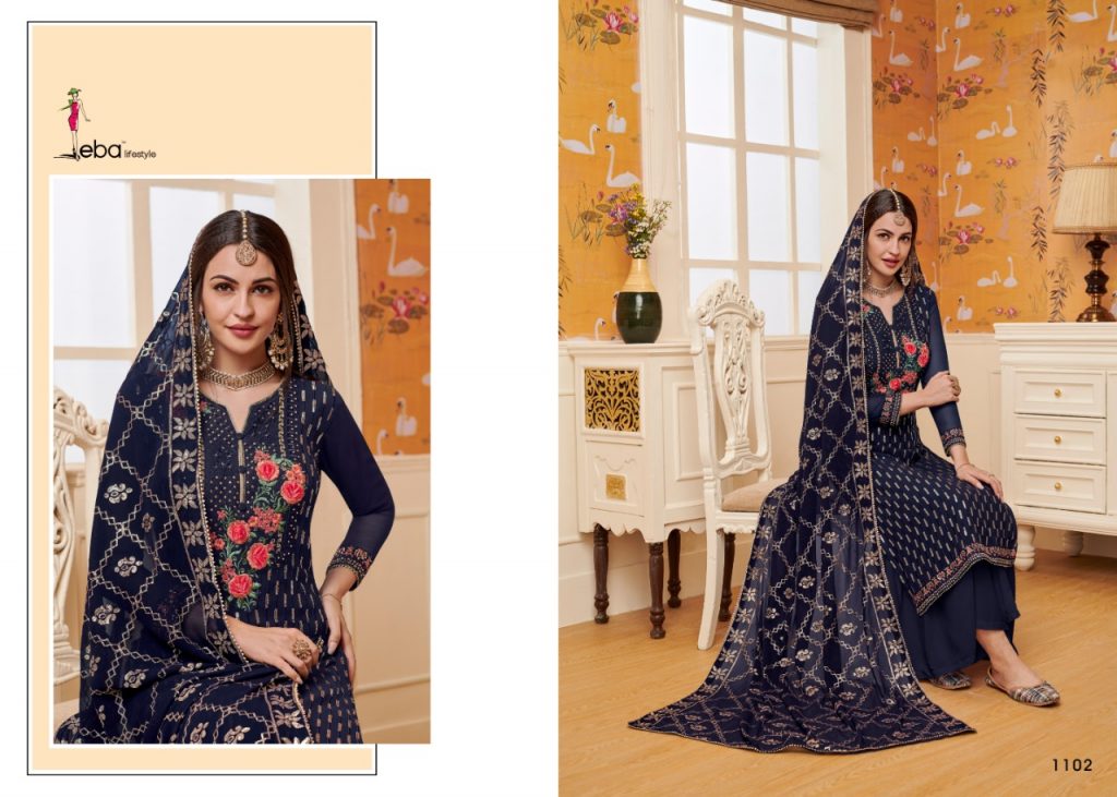 Eba Lifestyle Present Mount Black Vol 3 Dress Material Catalogue