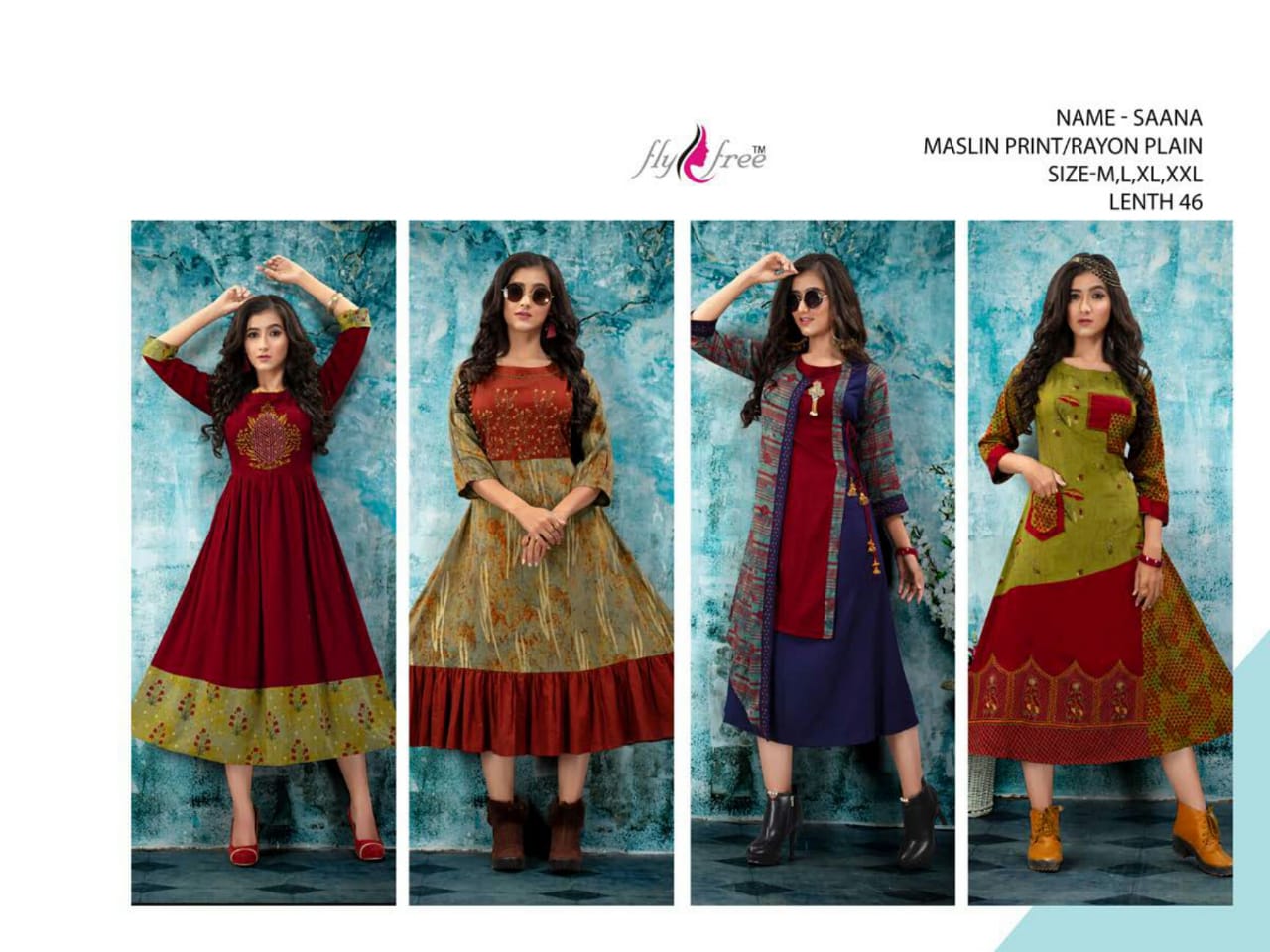 Fly Free Present Saana Silk Kurti Collection