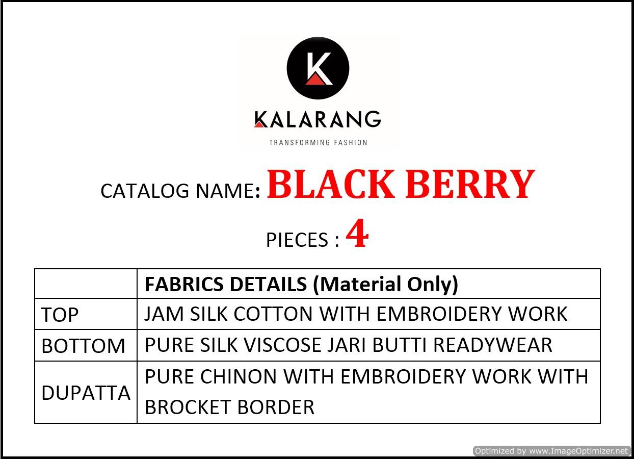 Kalarang Present Black Berry Salwar Suits Collection