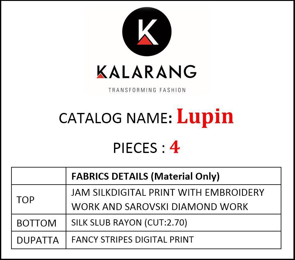 Kalarang Present Lupin Designer Dress Material
